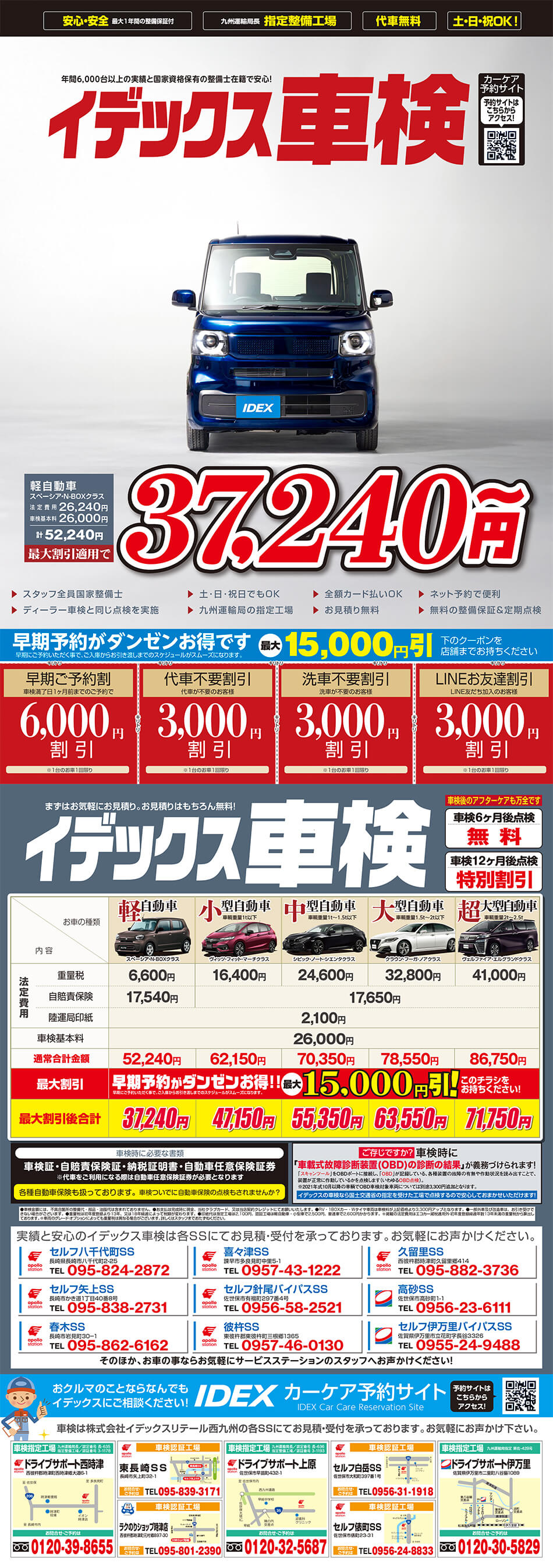 車検料金表